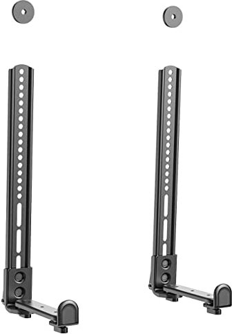 PUTORSEN Soundbar Halterung Universal für die Montage über oder unter TV, Soundbar-TV-Halterung für Soundbar mit und ohne Montageloch, mit Anti-Rutsch Sockelhalter, für Soundbar bis zu 15kg, Schwarz