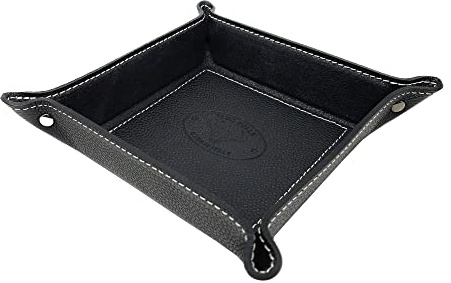 Chicca Borse Svuotatasche Vassoio Organizer in Pelle Contenitore per Chiavi, Soldi, Portafogli, Accessori, per Casa e Ufficio (Nero, Pelle Dollaro)