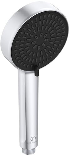 Ideal Standard Idealrain Alu+ Doccetta multifunzione, con due tipi di getto tramite selettore rotante, soffione doccia a risparmio idrico con ugelli EasyClean – Argento (100x56x232 mm)