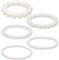 FloralGrace 5 Stück Perlen Armband Für Braut Damen Party Hochzeit Weiß Perlen 1920 Geschenke Künstlichen Perlen Kristall Perlen Autumn 5 Größen (4/6/8/10/12mm)