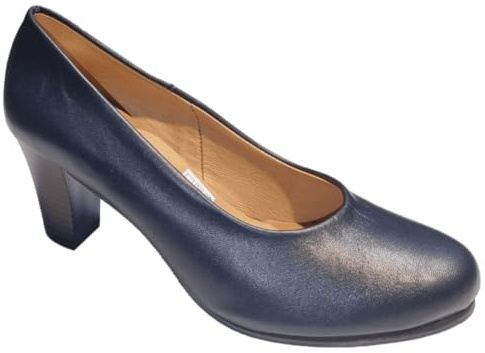 ARIADNA SÁNCHEZ Zapatos de Salón Mujer Marcia, Cómodos 24 Horas para Azafatas, Trabajo. Calzado de Piel Fabricado en España Tacón Medio