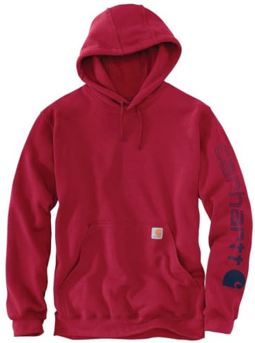 Carhartt Sweat graphique ample à poids moyen avec logo sur la manche pour homme, Rouge Industrie, 3X-Large