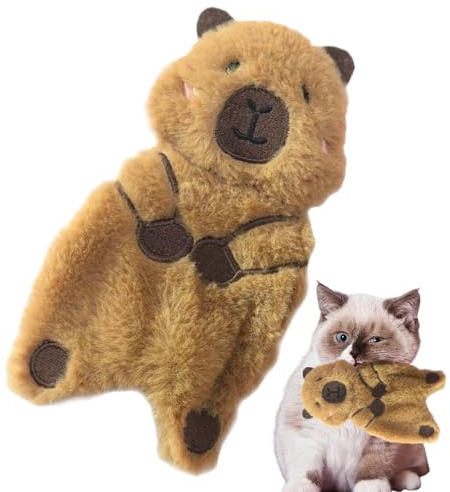 Giocattolo da masticare per gatto,Giocattolo roditore a forma di capybara per gatti interni - Fornitura interattiva per animali da compagnia dentizione per esercizi quotidiani Casa Appartamento