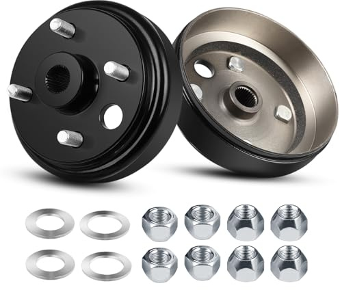Golf Cart Brake Drum for EZGO TXT 1991-up with 4 Cycle Gas Engines, 30 Teeth Splines Brake Hub Drum Assembly 21807G1 21807-G1 (2 Pack)
