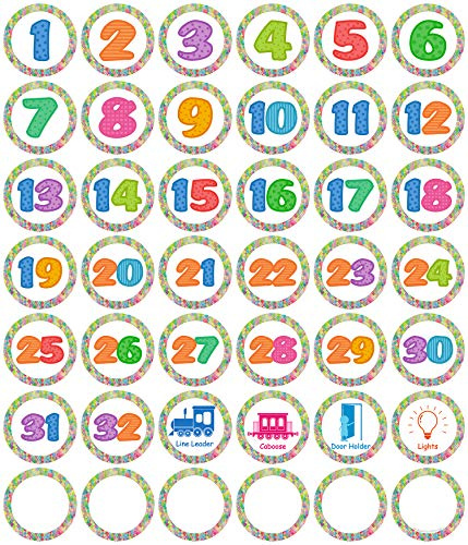 Wisdompro 10.2cm Numeri Adesivi Colorati 294 pezzi, Etichette Grandi Impermeabili per Ordine di Allineare, Codifica del Guardaroba, Apprendimento Scolastico (7 Fogli)