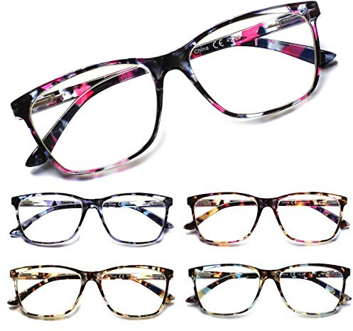 SIGVAN Ladies Reading Glasses Blue Light Blocking Spring Hinge Fashion Pattern Print Eyeglasses for Women (multicolour, 1.25)