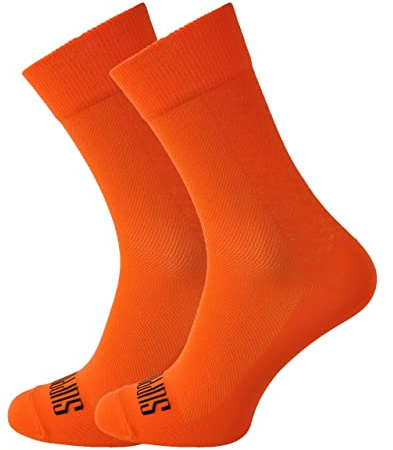 SUPPORT Calcetines de ciclismo súper ligeros para hombre, unisex, accesorios para senderismo, senderismo, escalada, ciclismo, equitación en bicicleta, esenciales, naranja, 42-44