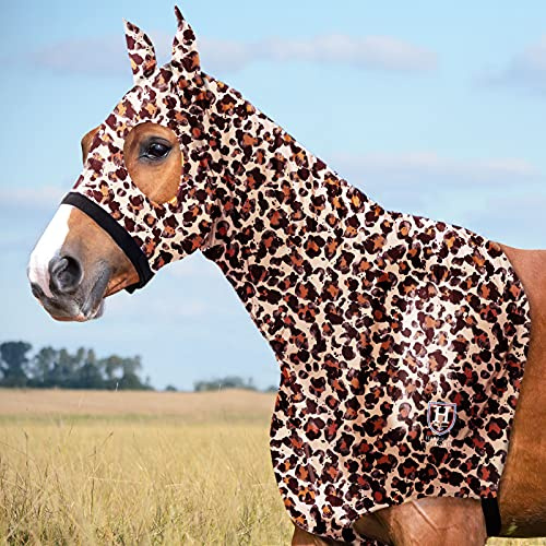 Harrison Howard Horse Dehnbare Kopfhaube mit Reißverschluss-Classic Leopard…