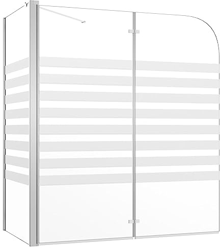 vidaXL Shower Bath Enclosure- Tempered Glass and Aluminum Construction, Folding Design, 47.2x26.8x51.2- Easy Installation