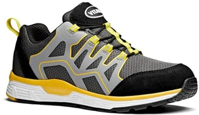 V12 Footwear Men's Hype Safety Trainer, Grey/Yellow, 8 UK