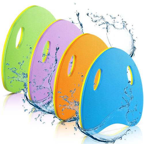 Wettarn 4 Pcs Swimming Kickboard for Kids Adult Swimming Training Aid Float Equipment with Handrail Hole EVA Foam Kick Board for Beginners Summer Pool Exercise Party Men Women