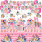 99PCS Party Tableware Set - Character Birthday Decorations, Cake Toppers, Napkins, Banner, Plates, Cups