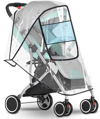 Universal Regenschutz Kinderwagen, Atmungsaktiv Kinderwagen Regenschutz mit Fenster Komfort Regenverdeck Schadstofffrei Wasserdicht und Langlebig Regenschutz für Kinderwagen
