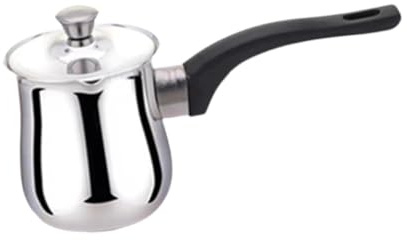 Pitycbo Caffettiera Turca in Acciaio Inox per Piani Cottura a Induzione, Scalda-burro Universale, Caffettiera per Cucina E Campeggio, 360 ml
