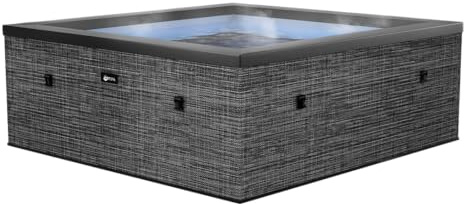 NETSPA – SPA – Celestia – Semirígido Cuadrado 6 plazas – SP-CLS6-FG – Tragbare Konstruktion aus Schaumstoff, integrierte Heizung und energieeffiziente Abdeckung – Volumen 1100l – Ø180 x 70 cm – Grau