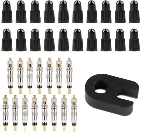 36 Stück Presta Ventil Adapter Set, Ventiladapter Französisches Ventil, Fahrradventile Adapter, Ventilschutzkappen, Ersatz Ventileinsatz Fahrrad, für Fahrräder und Mountainbikes