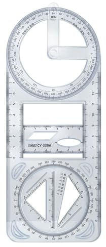 Geometriska härskare – geometriska ritningar | ritmallar mallar | multifunktionell matematisk funktionsaktivitet – hörn linjal | universellt rit- och målningsverktyg för precision, Elementär