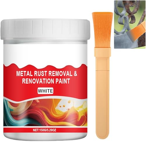Peinture antirouille résistante aux intempéries pour métal, revêtement antirouille 4 en 1 à base d'eau, protection longue durée, peinture d'apprêt pour automobiles, portails et clôtures. (Blanc)