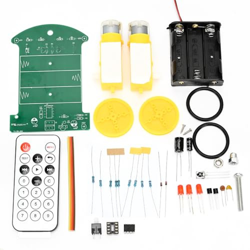 Podazz Kit auto telecomandato, per principianti, fai da te, 2 WD Smart Robot Car Kit per progetti scolastici elettronici per studenti e fai da te, impara a saldare