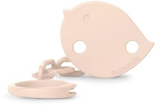 Suavinex, Clip per ciuccio, gancio per ciuccio per bambino, clip con clip, piastra a forma di uccellino. Per Neonati +0 Mesi, Adatto ai Neonati, Birdies Rosa