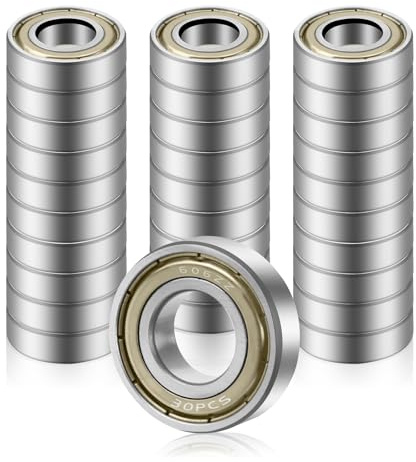 Hexizexi 30 st 606ZZ-kullager, 6x17x6 mm, metall, dubbelskyddat, miniatyr, spårkullager för skateboards, svarv, byggmaskiner, gör-det-själv