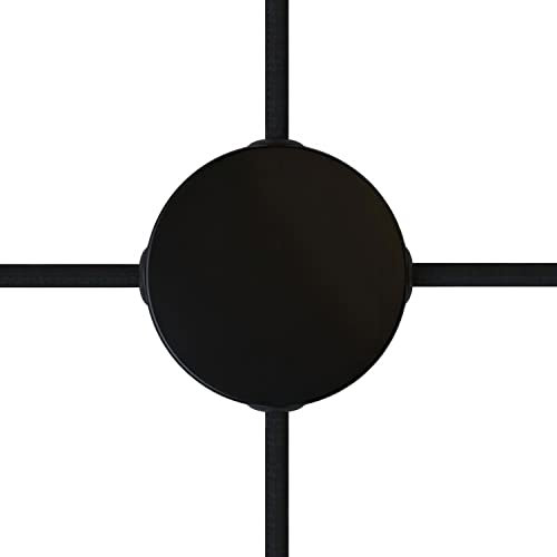 creative cables - Mini zylindrischer Lampenbaldachin Kit aus Metall mit 4 Seitenlöchern (Anschlusssystem) - BKRM83SF4 - Mattschwarz