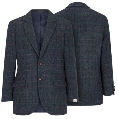 WALKER AND HAWKES - Herr Harris Tweed Blakemore Blazer, Kungsblå, 52