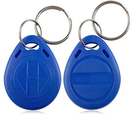 AOAMZ 50 x RFID-märken 125KHz nyckelring EM4100 / TK4100 NFC Token närhet EM Transponder Smart ID Key Card Tag Keyfobs för säkerhetsinmatningssystem färg blå