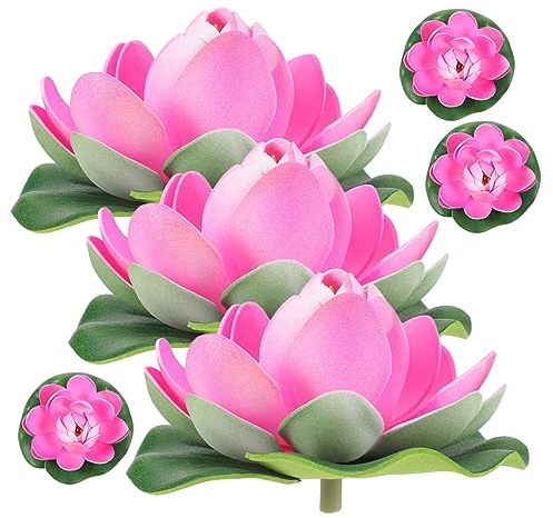 Milisten 6 Piezas Loto De Hoja De Loto De Simulación Nenúfar Adorno De Loto Flor De Loto Simulada Flores De Loto Artificiales De Flores De Baile Piscina Espuma Flor De Baile