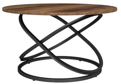 Vicco Couchtisch Calgary, Antikholz/Schwarz, 79.5 x 62 cm mit große Arbeitsfläche