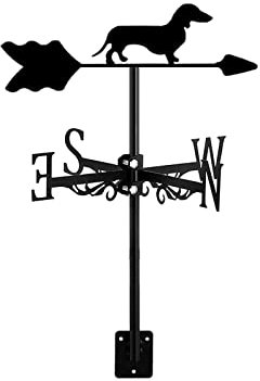 ANCNA-U Wetterfahne, Hunde-Ornament, Windfahne, Tier, Metalldach, Garten, Richtungsschild, Wetterhahn, Outdoor, Bauernhaus, dekoratives Windmesswerkzeug, Richtungsanzeige, Dackel