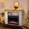 CUOZOVA Electric Fireplace 23 inch Electric Fireplace and Surround White Heating Insert Fireplaces with Timer and 12 Flame Colors and Remote Control