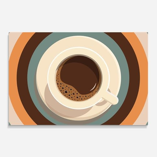 ARTHUB® Küchenrückwand aus Glas 50x70 cm, 4mm ESG | Spritzschutz, Glasplatte, Herdspritzschutz, Wandschutz für Herd, Hartglas, Lebensmittel, Kaffee, Coffee Cup