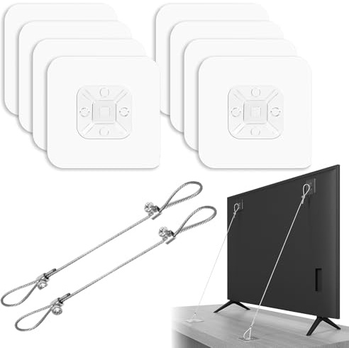 Cinghie di protezione anti-bascullamento per mobili TV, cinghia di fissaggio anti-bascullamento mobili senza percussione proteggere i bambini bambini animali, sistema di sicurezza regolabile del muro