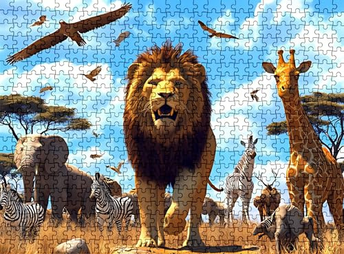 Pussel 3 000 delar, träpussel för vuxna Afrika djur impossibla klassiska pusselpussel 122 x 81 cm, familjespel, pussel stressminskning tankespel, pusselälskare w0-182