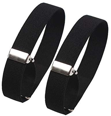 Cyprinus Carpio 2 Pieces Adjustable Shirt Sleeve Holders Anti-Slip Armbands Elastic Sleeve Garters for Women Men(3/4 *12 1/2 BLACK)
