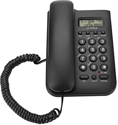 Mavis Laven Schnurgebundenes Telefon, schnurgebundenes Wandtelefon Festnetz-Festnetztelefon mit Anruferkennung Für das Home-Hotel-Büro ist Keine Wechselstromversorgung erforderlich(Schwarz)