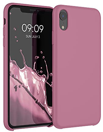 kwmobile Case Compatible with Apple iPhone XR Case - TPU Silicone Phone Cover with Soft Finish - Dark Rose
