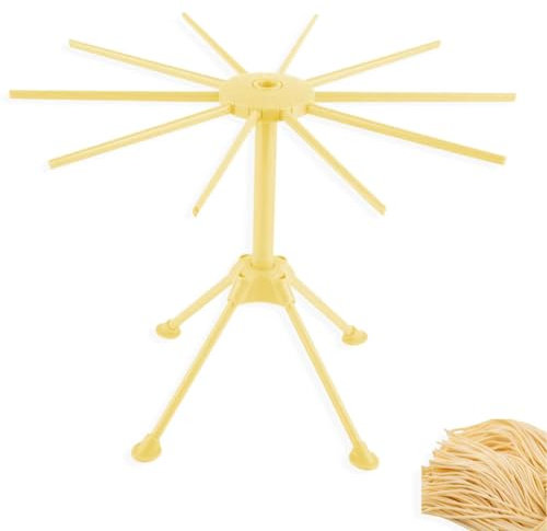 HERCHR Séchoir à Pates Fraiches, Séchoir à Spaghetti 10 Tiges, Support Nouilles Support Étendoir