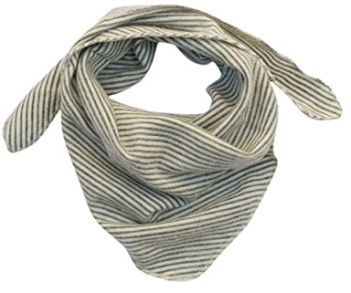 Lilano, Baby Ringel - Pañuelo triangular para bebé (70% lana, 30% seda, 210 g/m²), gris claro/natural., Talla única