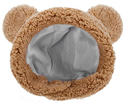 DONGKER Chapeau d'ours Chaud pour Chat,Bonnet Réglable pour Animal de Compagnie avec Conception d'oreilles pour Chat Petit Chiot Chien