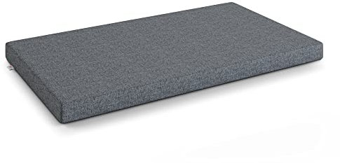 MSS e.K. Hundematte Leo 60 x 100 cm in Anthrazit Hundekorb mit abnehmbaren Polyester-Bezug und weicher Polsterung waschbares Hundekissen 100 x 60 x 5 cm Hundematte Hundesofa Welpenbett