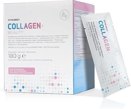 Synergy Worldwide Collagen+ Beauty 180g | 5000mg Meereskollagen | Hyaluronsäure, Resveratrol, Vitamin C & Zink | Für Haut, Haare, Nägel & Gelenke | 30 Portionen