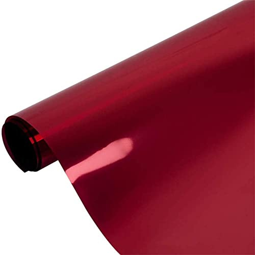 Mörkläggningsfilm, fönsterfilm insynsskydd spegelfolie fönster självhäftande solskydd anti-UV statisk film mörk för sovrum badrum (40 x 200 cm, röd silver)