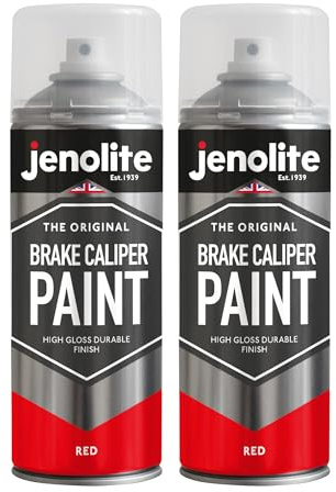 JENOLITE Brake Caliper Spray Paint | RED GLOSS | Brake and Caliper Restoration Spray Paint | Durable Finish, Heat and Petrol Resistant | 2 x 400ml