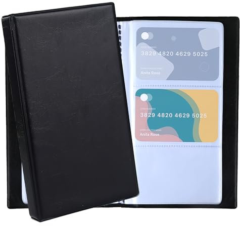 cxxtkcxxlc Visitenkartenmappe für 240 Karten – Ideal für Büro und Praxis, Professioneller Vielseitiges Visitenkartenbuch für Kundenkarten und Kreditkarten, Schwarz