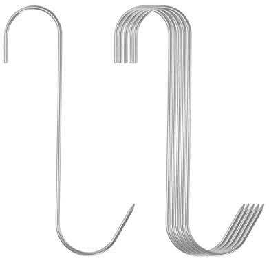 sourcing map 5pcs 7 Meat Hooks 304 Stainless Steel Butcher Hook S-Shaped Meat Processing Hooks for Hanging Smoking Grilling Beef Rib BBQ (MAX Load 11 Pound)