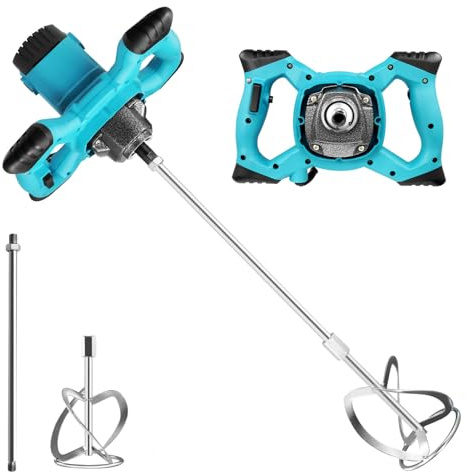 Mezcladora De Mortero, Batidora Mortero de 3500W, Mezclador De Mortero con 6 Velocidades, Hormigoneras Electricas, Ideal Para Mezclar Pienso, Yeso, Pintura, Cemento, Mortero,Etc