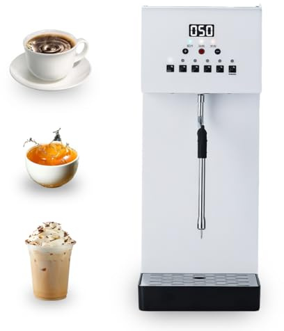 KUSOLE Montalatte Commerciale in Acciaio Inox con Uscita Continua di Vapore, Grande capacità 6l E Schermo LCD per caffè E tè al Latte