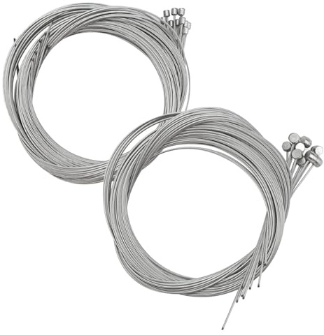 20 Pieces Bike Brake Cables Shifter Cable Set, 10 Pieces 2 m Gear Cables for Bicycles 10 Pieces 1.8 m Bicycle Brake Cable Universal Stainless Steel Bicycle Shift Line for Mountain Road Bike Repair